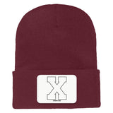 Big X Straight Edge Cuffed Knit Beanie