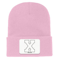 Big X Straight Edge Cuffed Knit Beanie