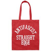 Antifascist Straight Edge Canvas Tote Bag