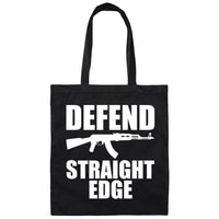 Defend Straight Edge Canvas Tote Bag