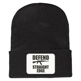 Defend Straight Edge Cuffed Knit Beanie