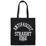 Antifascist Straight Edge Canvas Tote Bag