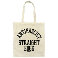 Antifascist Straight Edge Canvas Tote Bag Natural