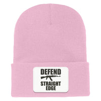 Defend Straight Edge Cuffed Knit Beanie