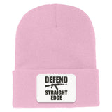 Defend Straight Edge Cuffed Knit Beanie