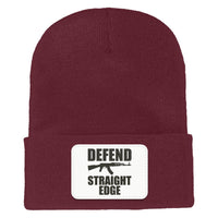 Defend Straight Edge Cuffed Knit Beanie