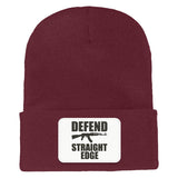 Defend Straight Edge Cuffed Knit Beanie