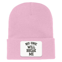 No One Will Break Me Cuffed Knit Beanie