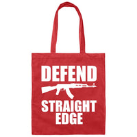 Defend Straight Edge Canvas Tote Bag