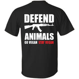 Defend Animals - go vegan stay vegan T-Shirt Black