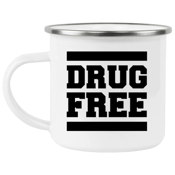 DRUG FREE Enamel Camping Mug